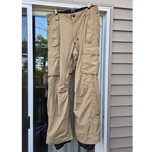 ThirtyTwo Shiloh Snow Pants Mens Large Tan Khaki Cargo Elite Performance Ski 32